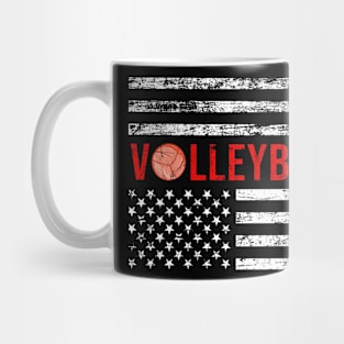 Vintage Volleyball America Flag Mug